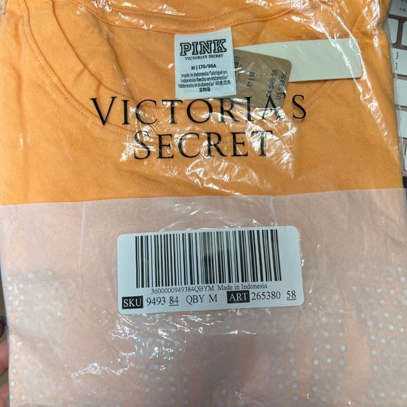 PINK Victoria's Secret Orange Love Bling Short Sleeve New with tags - Picture 3 of 3